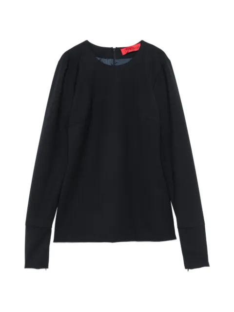 THELATEST long-sleeve rear-slit blouse Blue TLW04025W0206ABTP