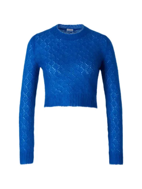 Jil Sander pointelle-knit cropped sweater Blue J02GP0255J14875J02GP0255J14875