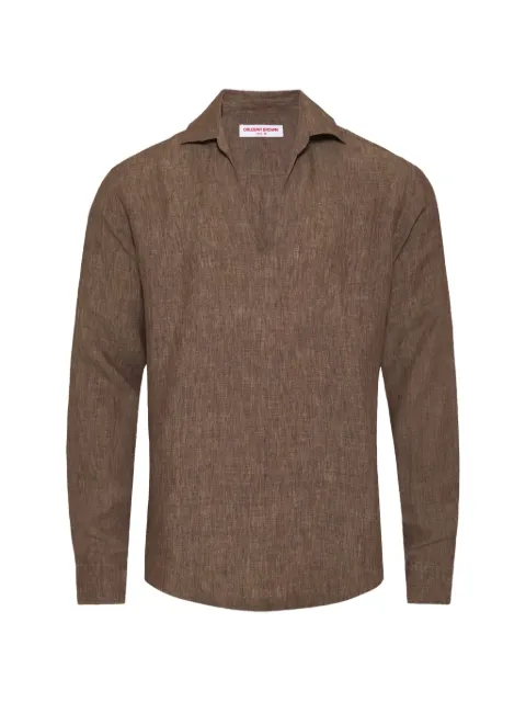 Orlebar Brown Ridley V-neck shirt Brown 282656