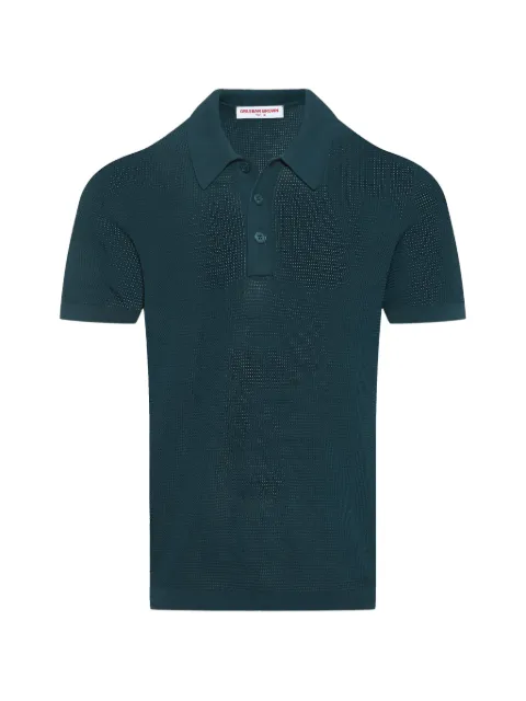 Orlebar Brown Keeling open-knit polo shirt Green 282647