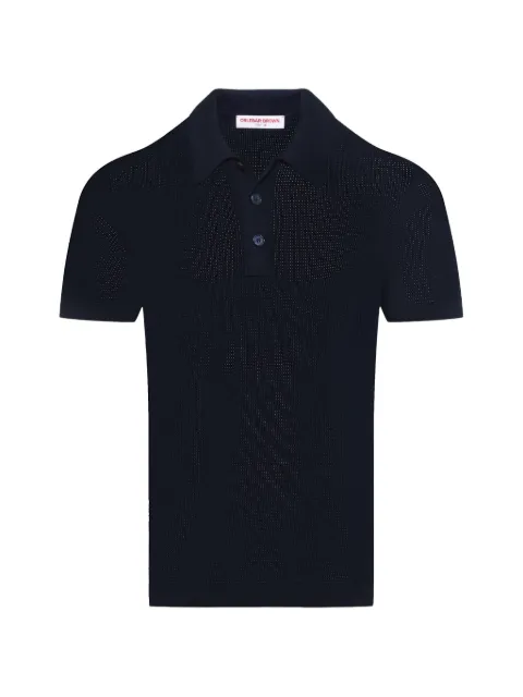 Orlebar Brown Keeling open-knit polo shirt Blue 282648