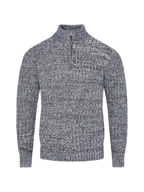 Orlebar Brown Lennard crochet-knit half-zip sweater Blue 282631