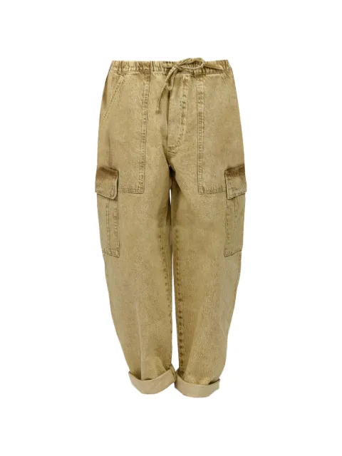 Patrizia Pepe washed-effect drawstring trousers Neutrals 2P1755