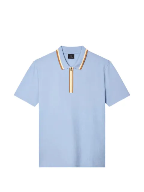 PS Paul Smith sky blue contrast-tipping zip polo shirt Blue M2R322YW21511