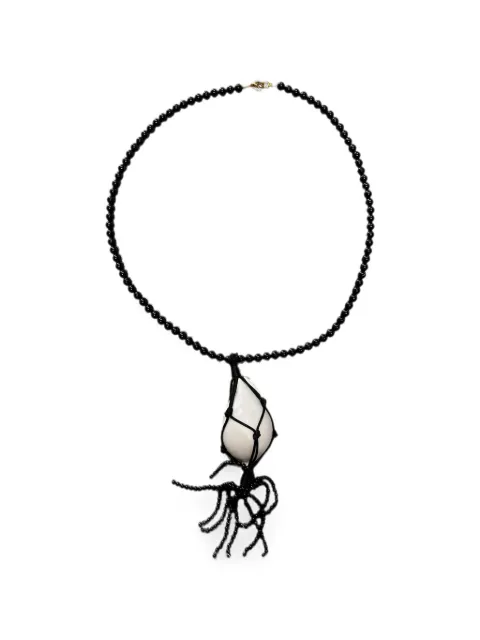 MAYOL bead-embellished shell-pendant necklace Black MAYOL70618808