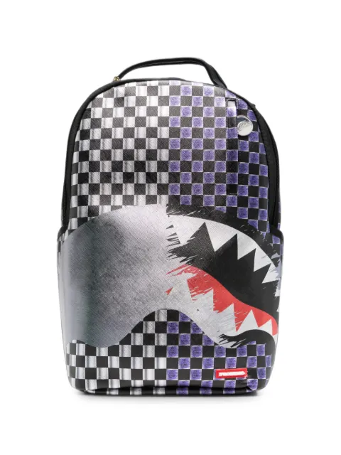 Sprayground checkered shark-print backpack Black 910B8477NSZ
