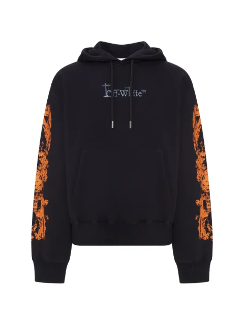 Off-White graphic-print drawstring hoodie Black 44MBB12NF26F007