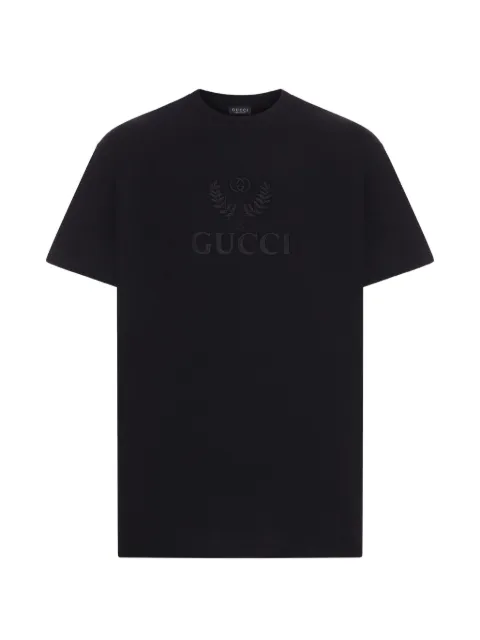 Gucci cotton-jersey T-shirt with embroidery Black 872485XJHX8