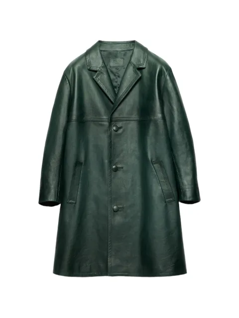 Prada leather coat Green UPS719SOOO1967