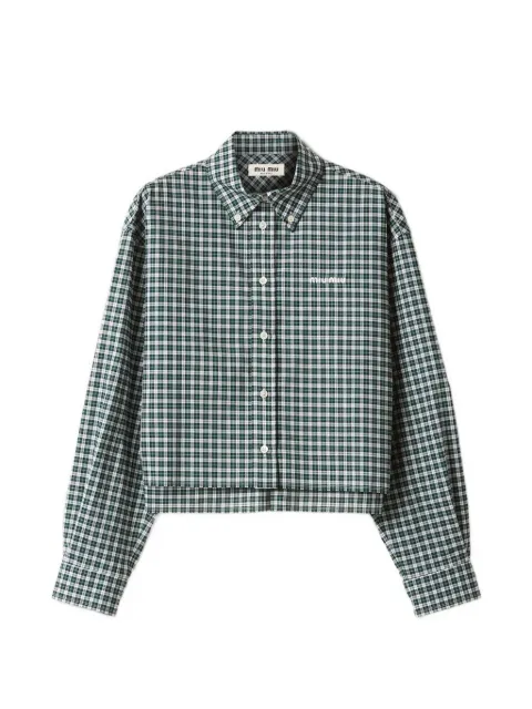 Miu Miu plaid shirt Green MK1659SOOO19U3