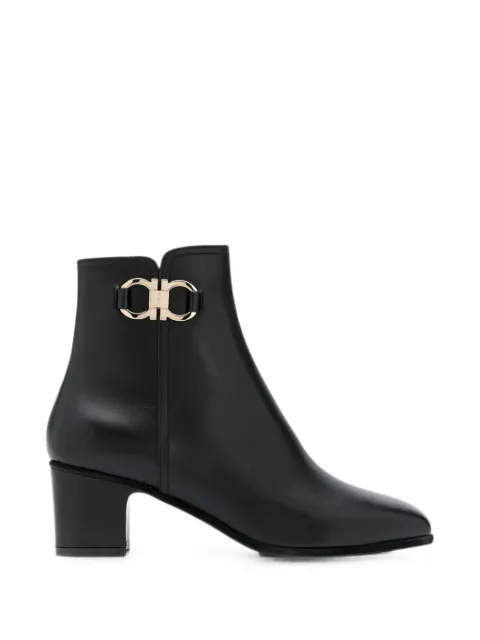 Ferragamo Gancini leather ankle boots Black 732958
