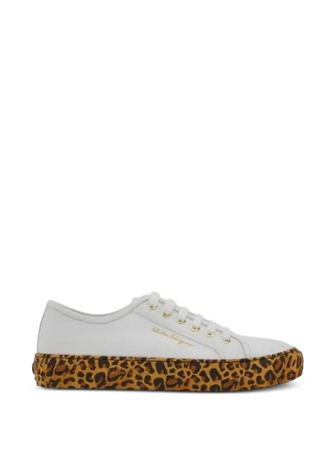 Ferragamo Gancini leopard-print sneakers White 751781
