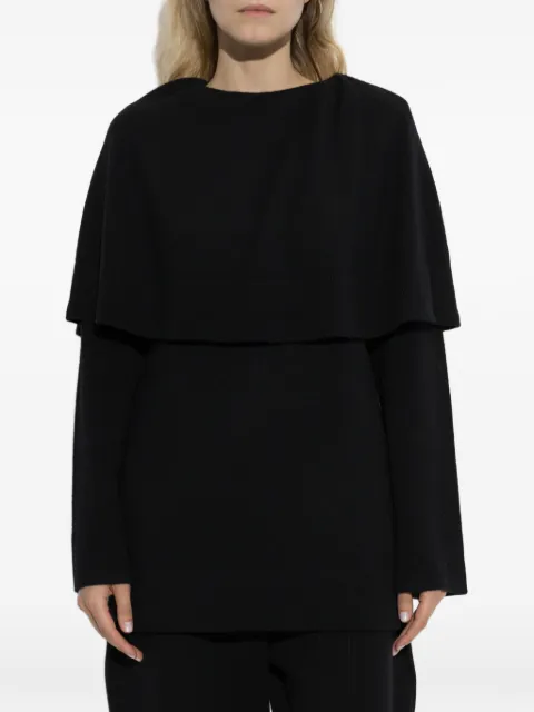 Lisa Yang Jaylani cape-overlay sweater Black 20264150