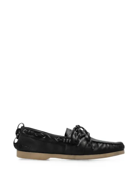 Golden Goose lace-up leather boat shoes Black GMF00883F008806