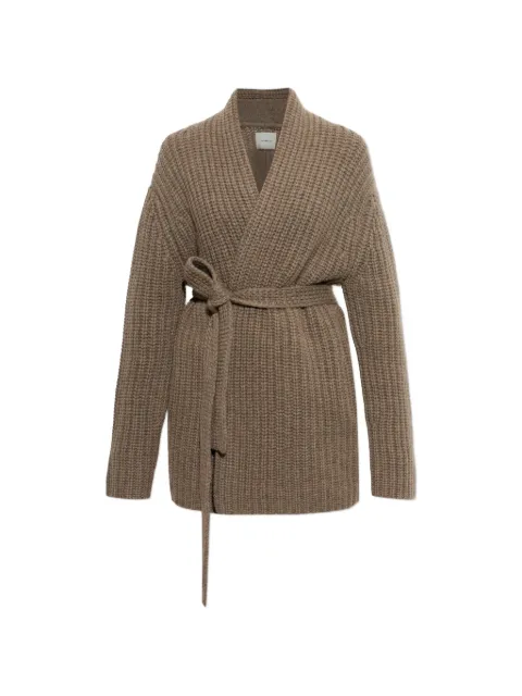 Lisa Yang Jacqueline belted waffle-knit cardigan Brown 20260380
