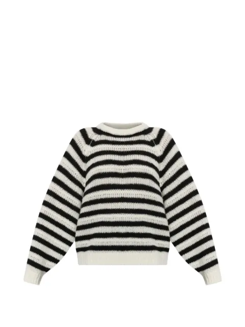 Lisa Yang Reni Stripes crew-neck sweater White 20264420
