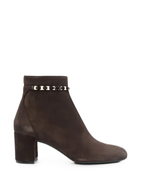 Ferragamo Gancini-plaque suede ankle boots Brown 750675