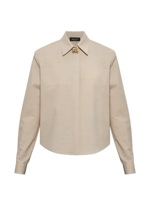Fabiana Filippi Boxy knot-detail long-sleeve shirt Neutrals CAD216F312D6200000