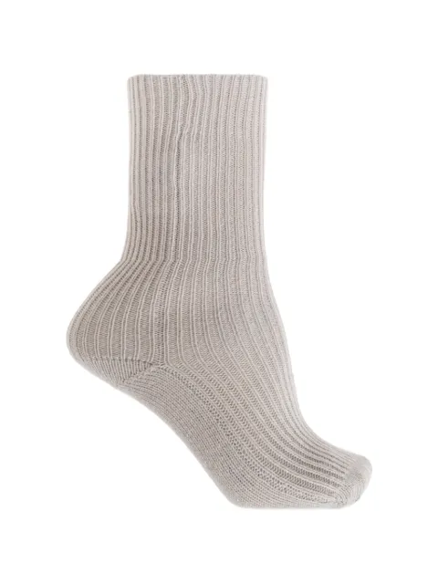 Lisa Yang ribbed cashmere socks Neutrals 40251000