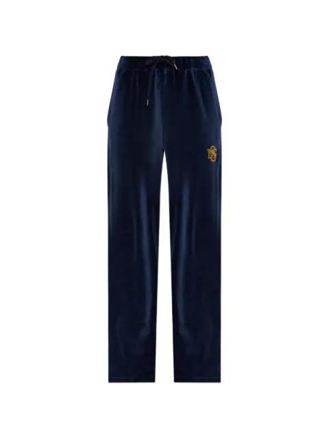 Stella McCartney velour logo-embroidered track pants Blue 6J04793SQA69