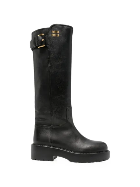 Miu Miu leather boots Black 5W767EY9SF005