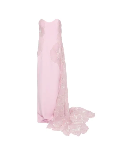 JEAN-LOUIS SABAJI embroidered-tulle maxi dress Pink 6001734