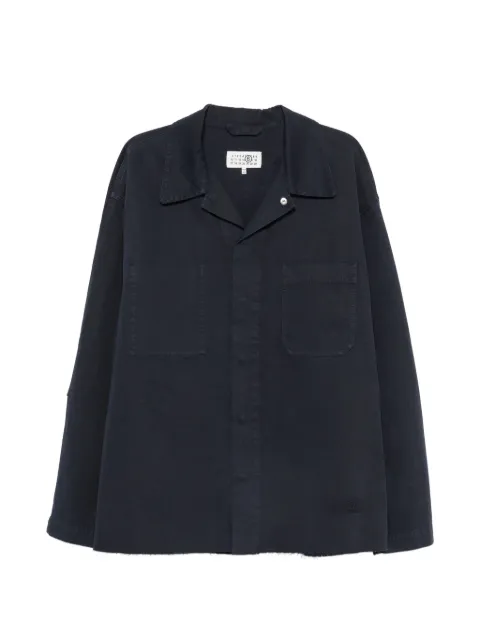 MM6 Maison Margiela concealed-fastening patch-pocket shirt jacket Blue SH0AM0005M35435