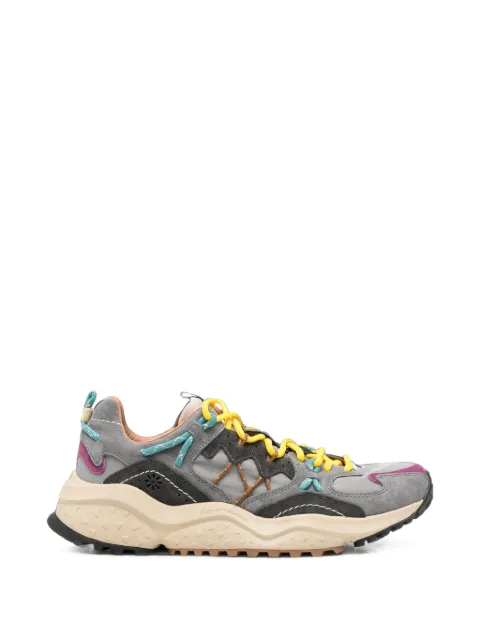 FLOWER MOUNTAIN Yamabushi panelled suede sneakers Grey 001201950903