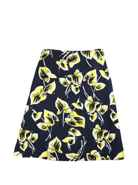 Marni Pre-Owned flower-print mini skirt Blue HOLAMAR112