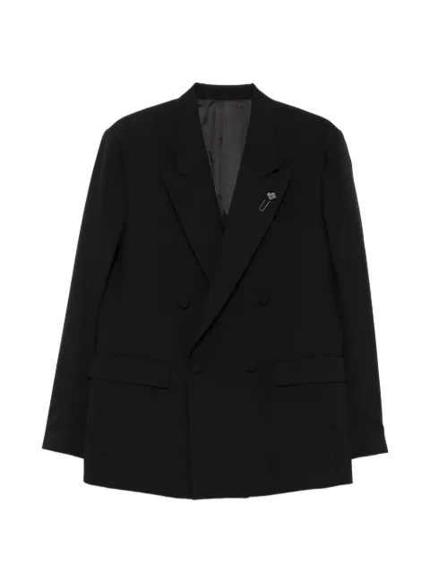 Lardini double-breasted peak-lapel jacket Black AC5852EIBCOWF0078