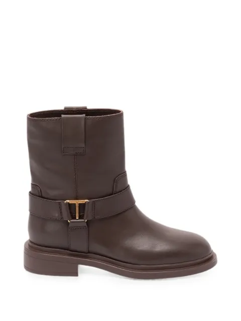 TWINSET logo-plaque buckle-fastening boots Brown 262TCP022