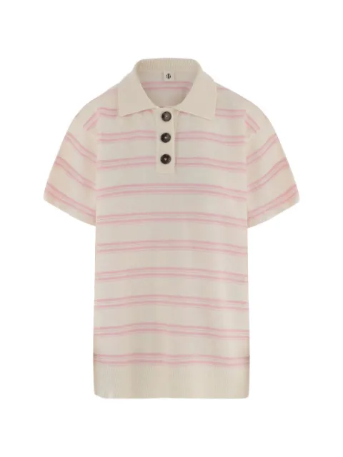 The Garment Como Dads striped short-sleeve polo shirt Neutrals 22848951
