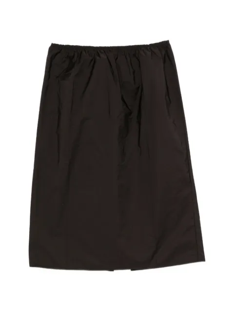 Carven pearl-embellished gathered midi skirt Brown 6262K21117