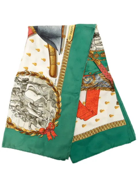 Hermès Pre-Owned 20th Century Napoleon Silk Scarf 90 scarves Green QGX5JW3WTH33YWKB