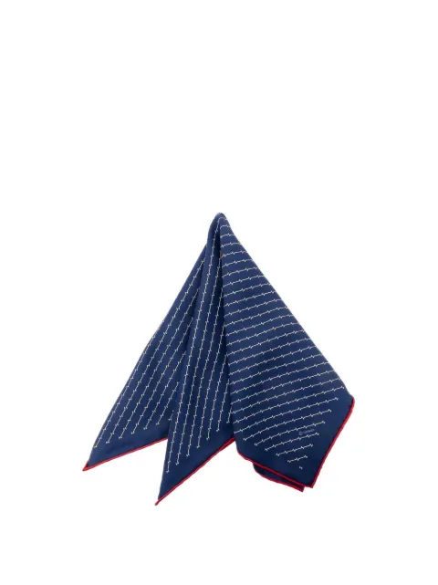 Hermès Pre-Owned 20th Century Geometric Pocket Square Silk handkerchief Blue JCX0WX17PI763G9D