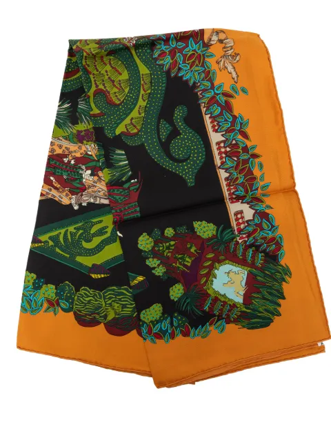 Hermès Pre-Owned 1990-2010 Le Paradis du Roy Silk Scarf 90 scarves Green CMPVANMDX8W1V7EM