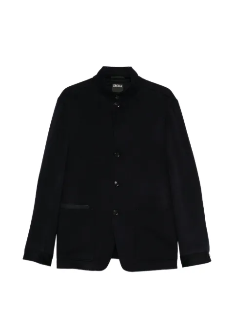 Zegna mandarin-collar patch-pocket jacket Black S69081A41VHKQ0