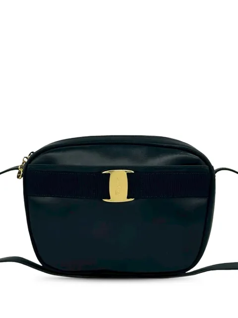 Ferragamo Pre-Owned 2000-2026 Calfskin Vara crossbody bag Blue 84TI9RNKC3ZQ77RM