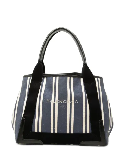 Balenciaga Pre-Owned 2017 Canvas Striped Navy Cabas S tote bag Blue FXPDN1Q1V8MCN735