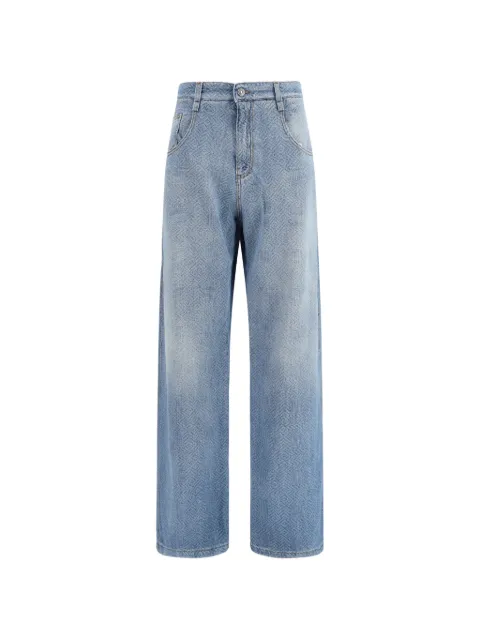 Ermanno Scervino chevron-pattern baggy jeans Blue D497P305XQA