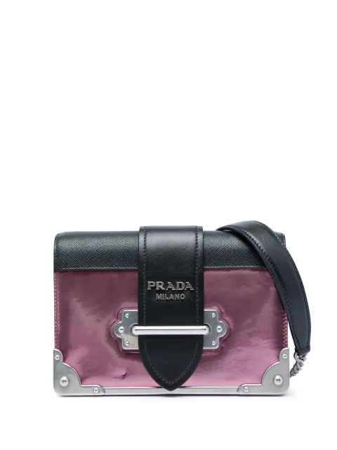 Prada Pre-Owned 2010-2026 Saffiano Trimmed Metallic Vitello Cahier Bag crossbody bag Pink H5S3KAYUHWOOM69Q