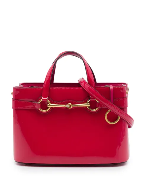 Gucci Pre-Owned 2016-2026 Patent Bright Bit satchel Pink RUV2IRMXUW12ECC5