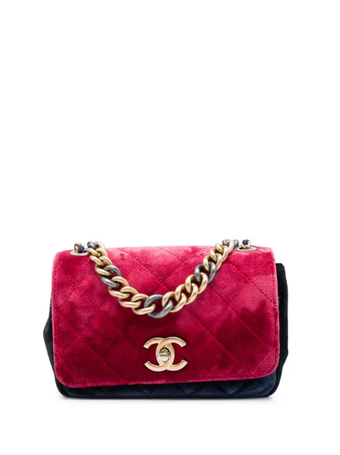 CHANEL Pre-Owned 2017-2018 Paris Cosmopolite Small Tricolor Quilted Velvet Private Affair Camellia Flap satchel Red QD0TQI9DHJ6NLQEZ