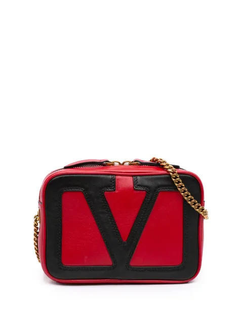 Valentino Garavani Pre-Owned 2018-2026 Bicolor Nappa Vlogo Viva Superstar Camera Chain Bag shoulder bag Red ERV7I3M95B5OSG31
