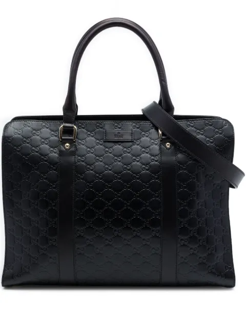 Gucci Pre-Owned 2016-2026 Medium Guccissima Briefcase business bag Black ELR740A7JI4M2I4M