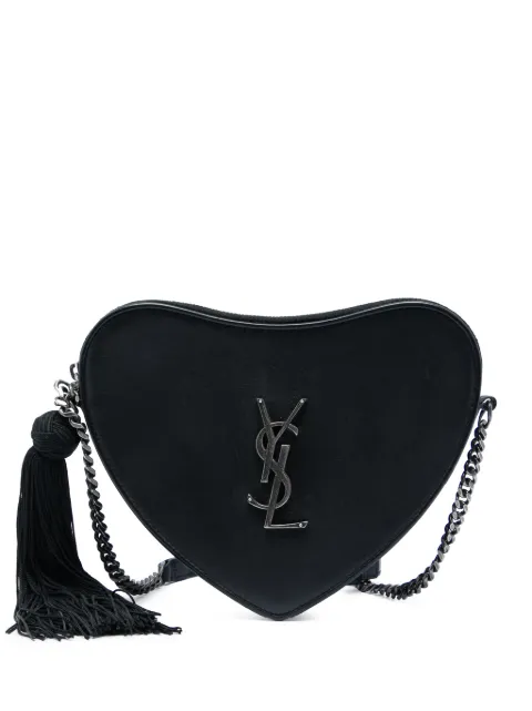 Saint Laurent Pre-Owned 2018 Leather Monogram Heart Tassel crossbody bag Black PURVWID2WLGH7ZWP