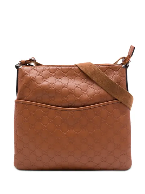 Gucci Pre-Owned 2016-2026 Guccissima Flat Messenger Bag crossbody bag Brown DPDEB2ZJPTV42PRA