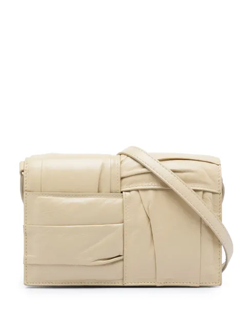 Bottega Veneta Pre-Owned 2012-2026 Mini Calfskin Intrecciato Pleated Cassette crossbody bag Neutrals 9GDU61DXJP06ZZCB