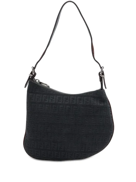 Fendi Pre-Owned 2000-2010 Zucchino Canvas Oyster shoulder bag Black 8Q1WIE6BCHL44S0R