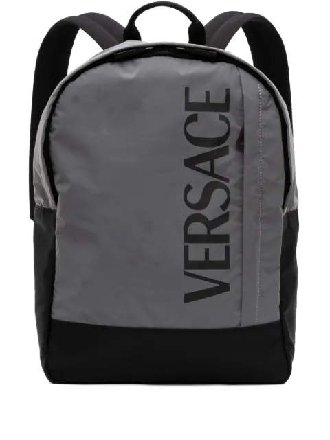 Versace Pre-Owned 2010-2026 Nylon Logo Print backpack Grey ZUISV5D5IF68Z5KW
